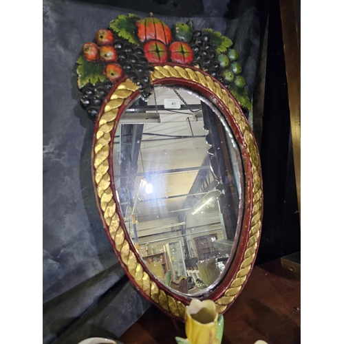 41 - Vintage Barbola type mirror with fruit design