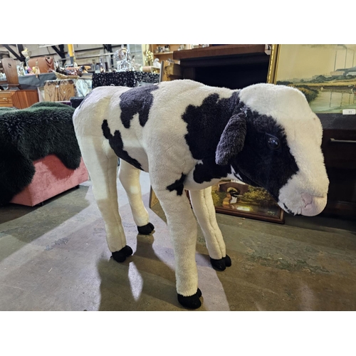 32 - Large black and white calf stuffed toy by DPL Leeds Ltd