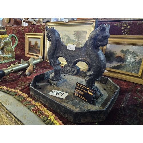 5 - Regency 19th century cast iron boot scraper in fantastic condition 35cm long x 26cm high approx