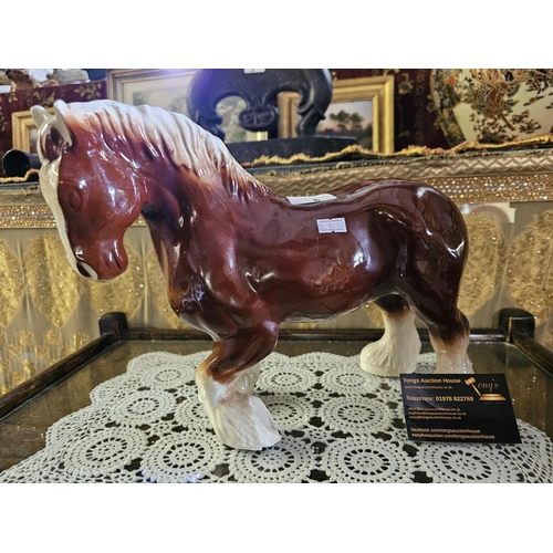 6 - Suffolk punch large ceramic horse approx 26cm high