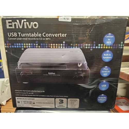 BRAND NEW IN BOX, ENVIVO USB TURNTABLE CONVERTER, CONVERTS YOUR VINYL ...