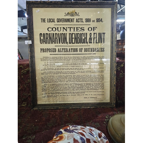 20 - Large Vintage local government notice for proposed boundary changes, 69 x 57 cm