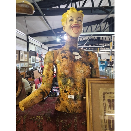 32 - Decoupaged  Mannequin Collage of Gustav Klimt painting Fabulous Decorators piece