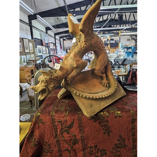 38 - Terracotta Dragon with apex roof fitting tile