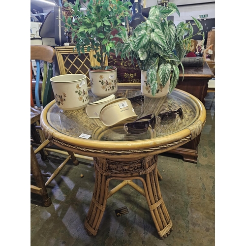 40 - Nice Rattan and Glass Conservatory Table