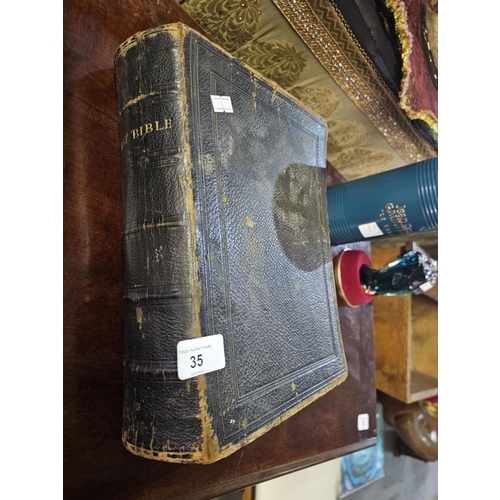 35 - Vintage Black Leather Bound Bible
