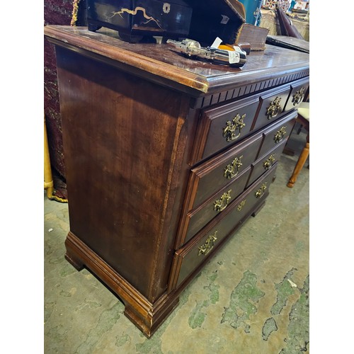31 - Nice Mahogany chest of drawers with Brass Handles, 98 w x 80 h x 46 d cm