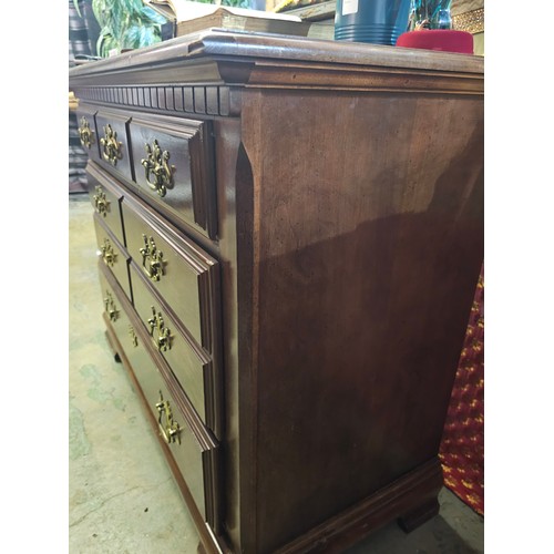31 - Nice Mahogany chest of drawers with Brass Handles, 98 w x 80 h x 46 d cm