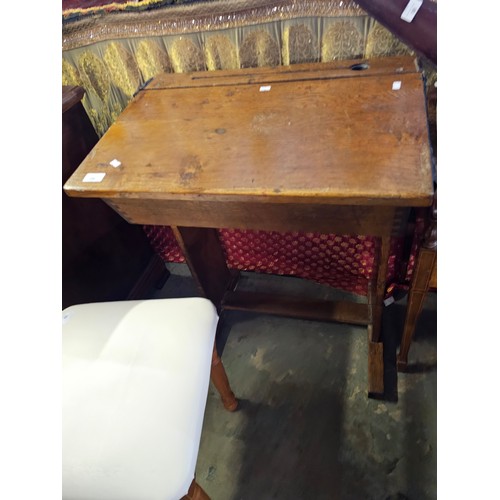 28 - Lovely oak Vintage school desk with lift up lid