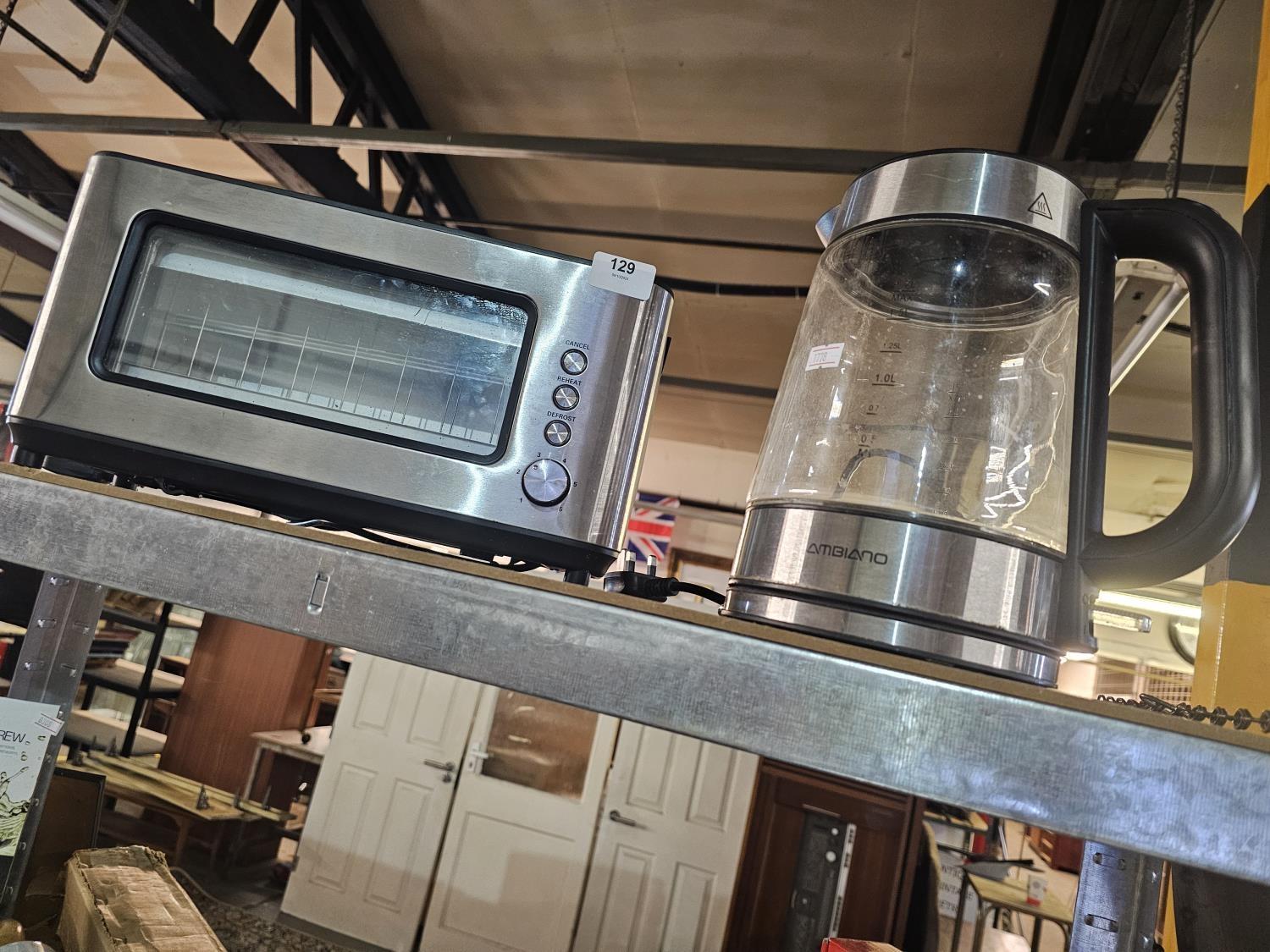 Ambiano Clear Glass Kettle, Glass sided Toaster