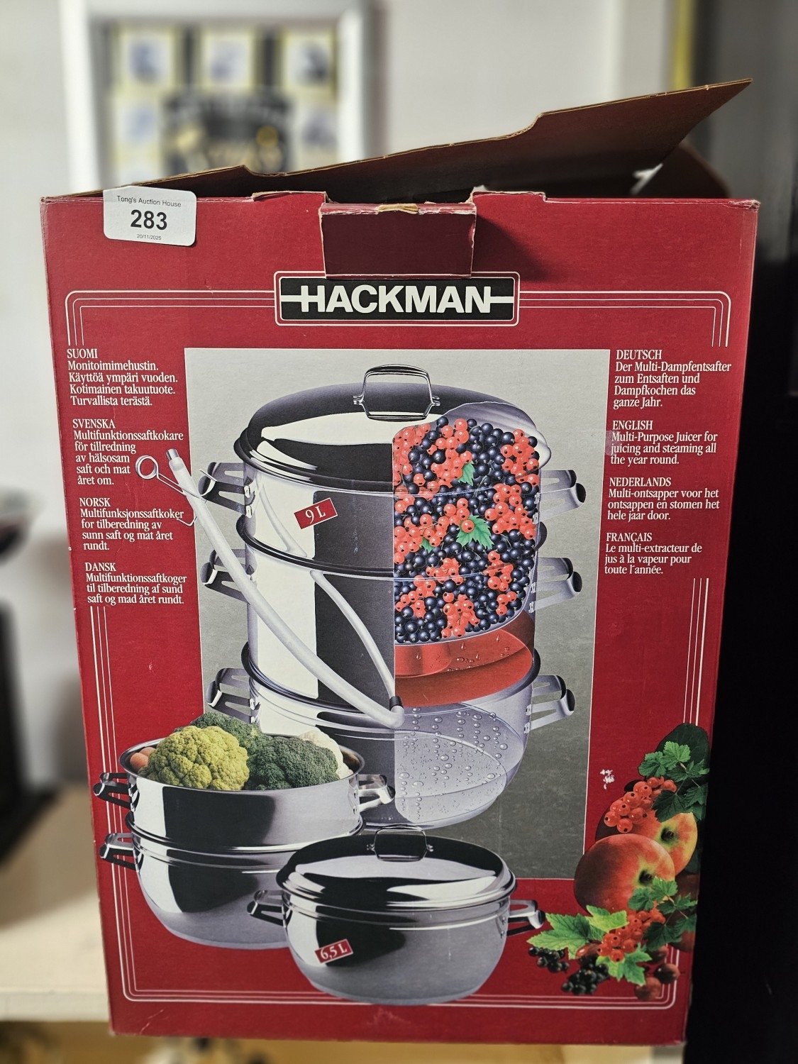 New in box, HACKMAN Multi-purpose steamer and juicer