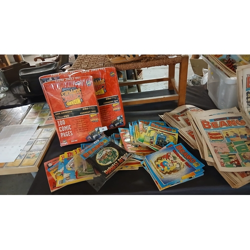 Beano and Dandy Comic books and Wizard comic book storage supplies.