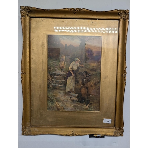 21 - Beautiful painting by Ernest Walbourn (1872-1927) in a wonderful mount and frame