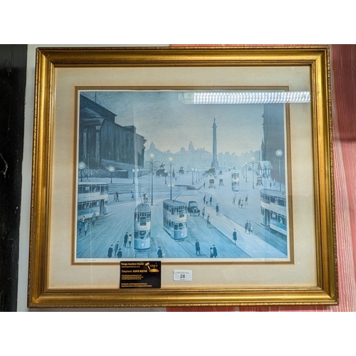 28 - Framed and signed limited edition print of Lime Street Liverpool by Arthur Delaney