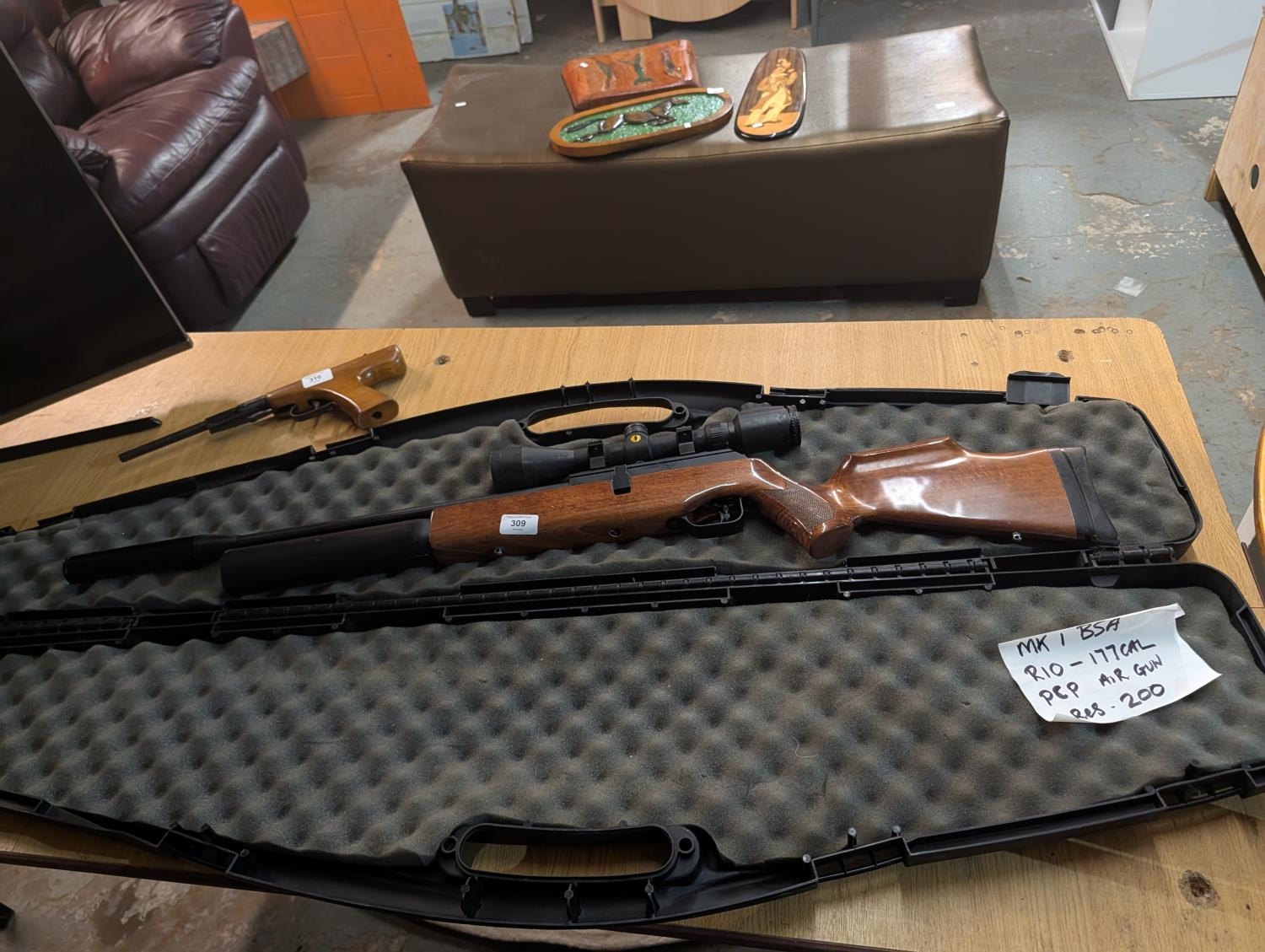 MK 1 BSA R10 PCP AIR RIFLE IN CASE WITH SCOPES 177CAL