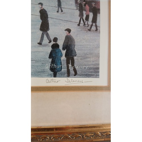 24 - Framed and signed limited edition print of Piccadilly Manchester by Arthur Delaney 152/650