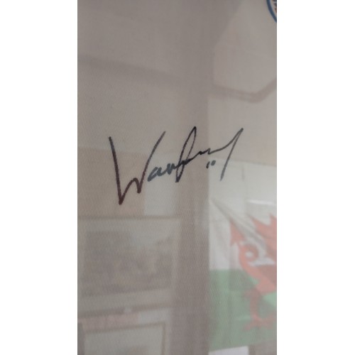 26 - Framed and signed 2010  World Cup football shirt signed by WAYNE ROONEY, 90 x 75 cm