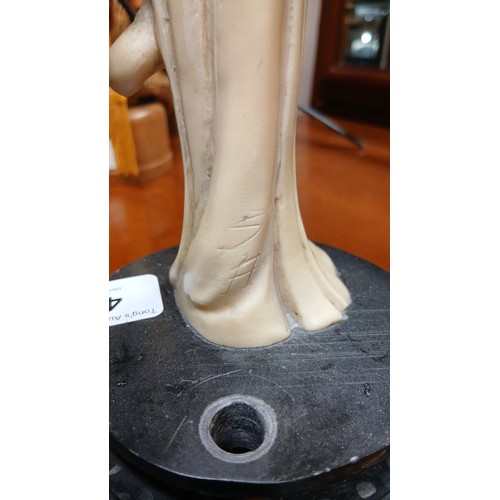 45 - Vintage Geisha Sculpture Mid Century on plinth, 38 cm height