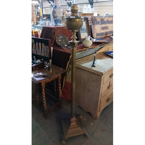 46 - 19th-century Victorian brass standard oil lamp