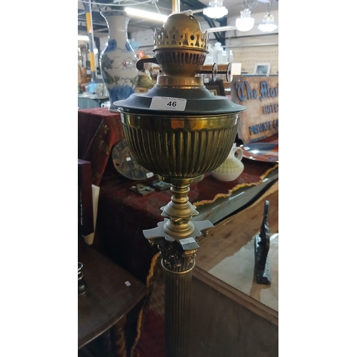 46 - 19th-century Victorian brass standard oil lamp