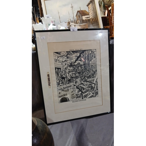 70 - collectible framed art print titled 