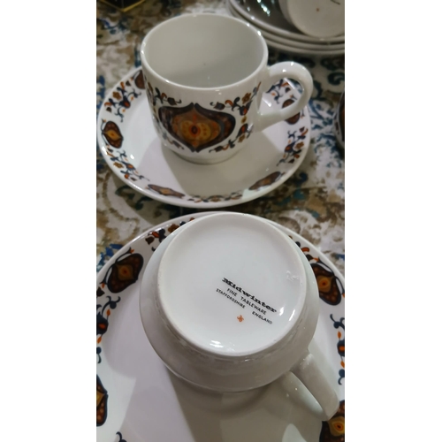 77 - vintage Midwinter “Kismet” coffee set, designed by Joti Bhowmik and produced between 1968 and 1974.