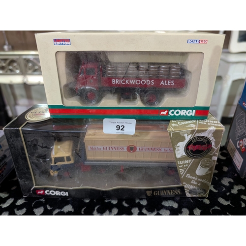 92 - Corgi 22504 Bedford TK Platform Trailer & Container in a Guinness livery, and a Corgi Morris Dropsid... 