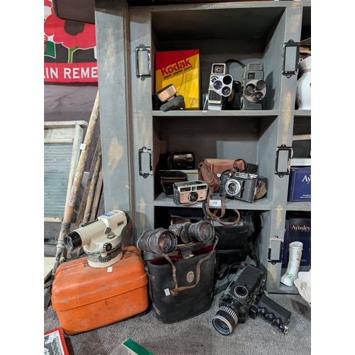 238 - collection of vintage photography equipment and analog items.