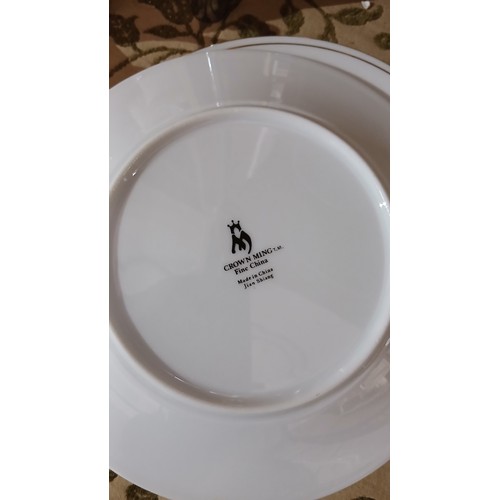 85 - vintage tea and dinner service set, likely produced by Crown Ming or a similar manufacturer featurin... 