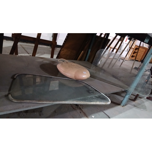 93P - Windows off a vintage 1950/60's  mini vintage bed warmer and windows