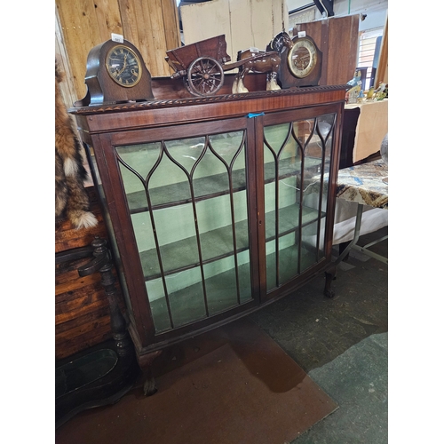 580 - Early Victorian double glass fronted display cabinet on 4ft wide 51inches tall