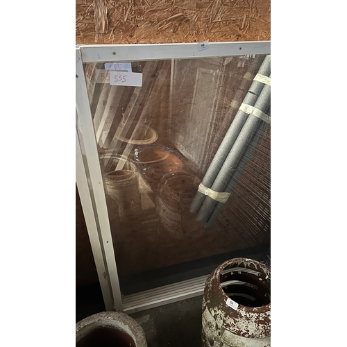 48 - Large perspex framed panels and pipe insulation