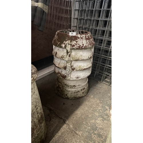 50 - Antique reclaimed terracotta chimney pot. 50 cm height