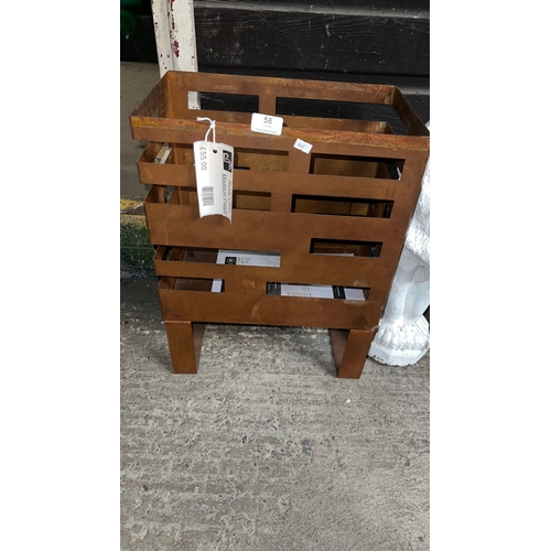 58 - New, Redfire Madison rust effect fire basket