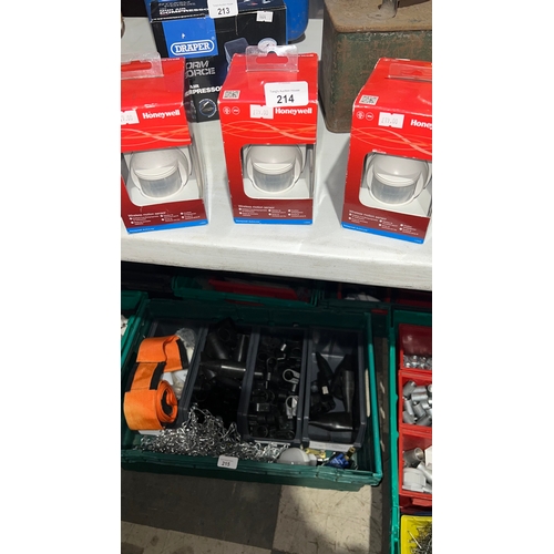 214 - several boxed Honeywell Wireless Motion Sensors