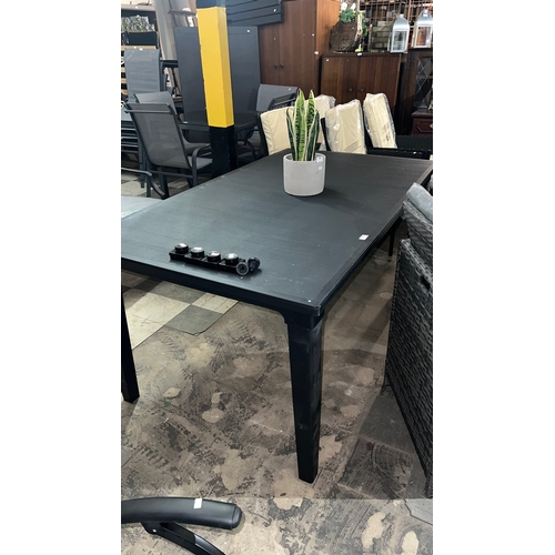 251 - New, Large black plastic outdoor dining table , 164 x 93 cm
