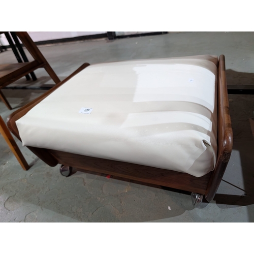 246L - Vintage Mid-Century Modern footstool or ottoman, likely manufactured by G Plan.