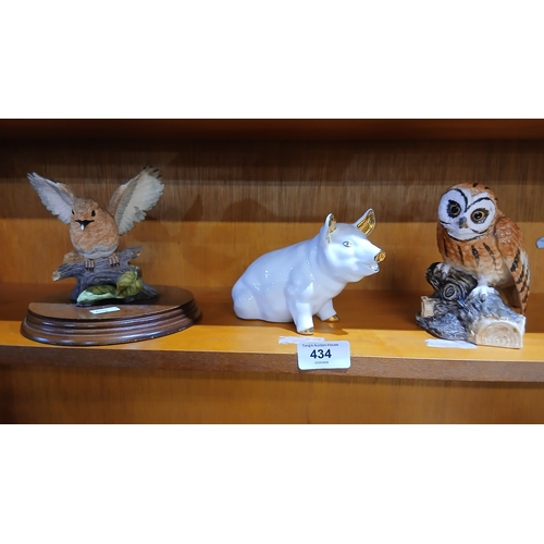 434 - vintage ceramic pig, Tawny Owl