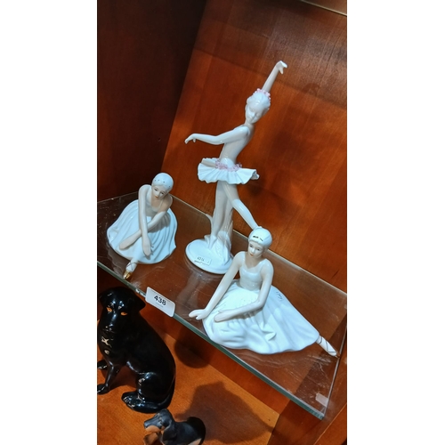 438 - Three collectible ballerina figurines