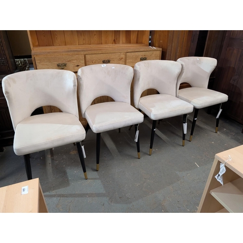 442L - Brand New Four Modern Dining chairs with open back design