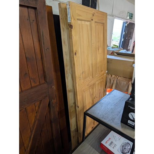 458L - Pair of prestige pine wooden doors