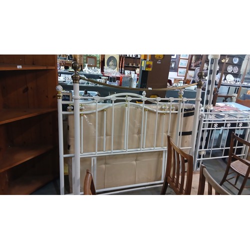 529P - 3 Headboards, including beautiful ceramic metal Victorian style double head board