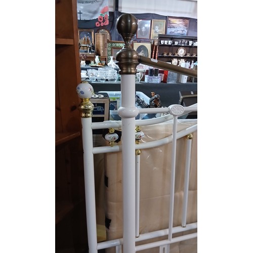 529P - 3 Headboards, including beautiful ceramic metal Victorian style double head board