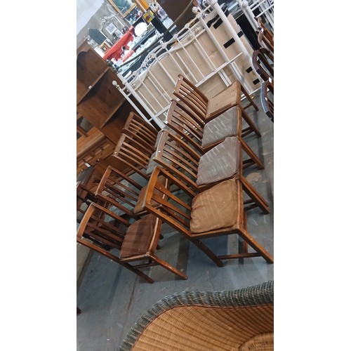 530P - Set of 8 vintage oak chairs