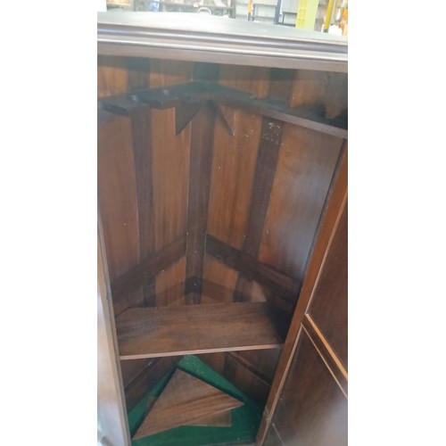 568P - Antique tall corner gun cabinet,  175 h x 85 cm w