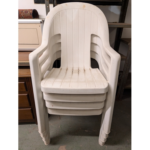 60T - white plastic stackable garden chairs