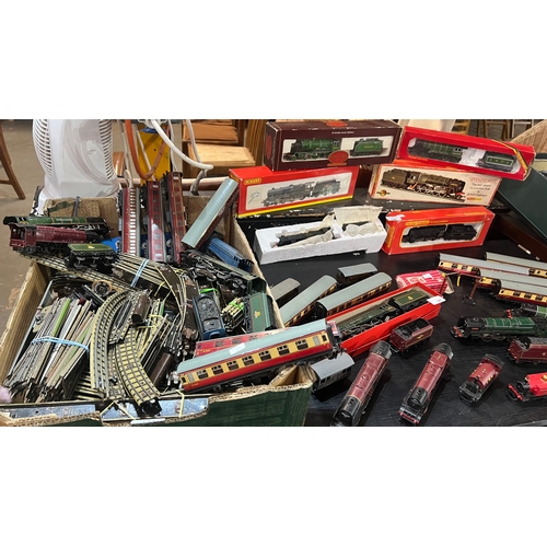 large collection of vintage model railway equipment, likely from Hornby ...