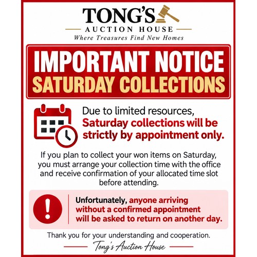 0B - 📍 Collection Times:
🗓️ Thursday (Sale Day): Until 6:00pm
🗓️ Friday 10:00am – 5:00pm
🗓️ Saturday:... 