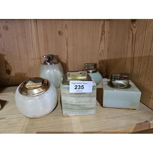 235 - Collection of vintage lighters, to include retro onyx lighters