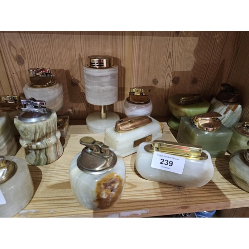 239 - Collection of vintage lighters, to include retro onyx lighters